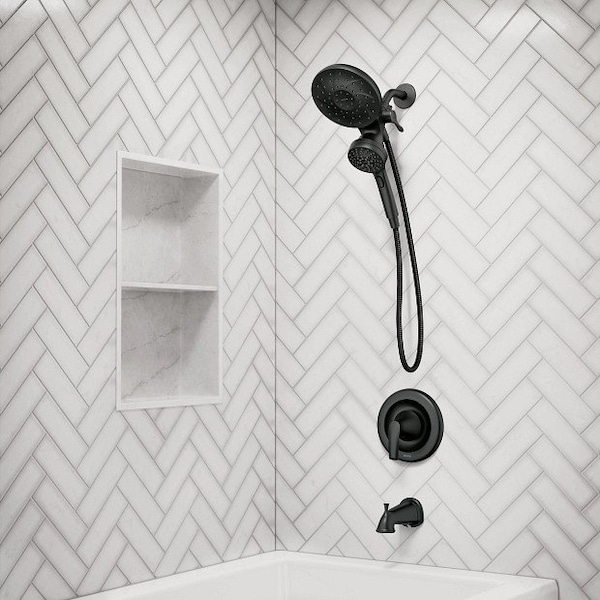Graeden Tub and Shower Trim with Valve in Matte Black
